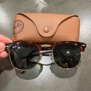 Ray-Ban Clubmaster RB3016 Sunglasses Tortoise Green Lenses Size 51